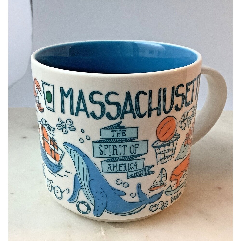 Starbucks Coffee Mug Massachusetts Been There Series 2018 Ceramic Tea Cup 14 oz - Picture 3 of 6